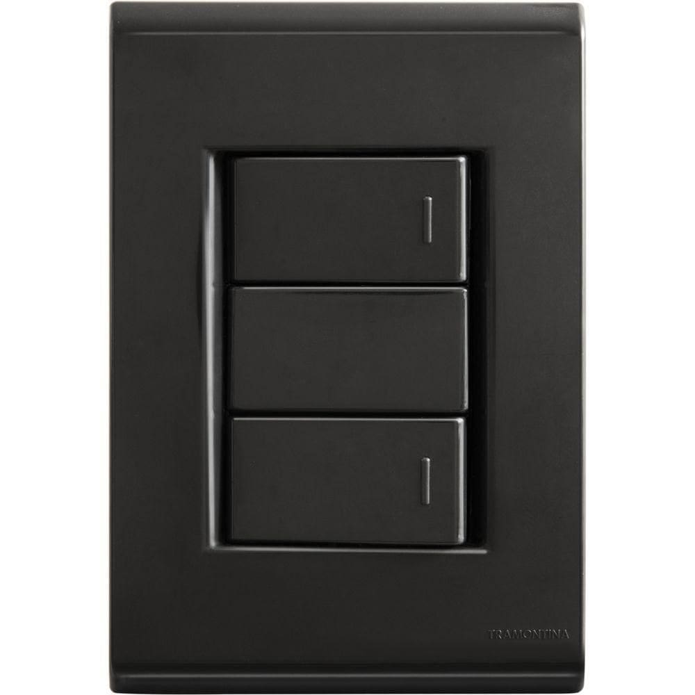 Conjunto 4x2 Com 2 Interruptores Simples 10 A 250 V Tramontina Liz Grafite