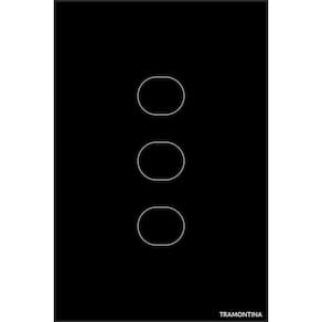 Interruptor Touch Smart Tramontina Preto Com 3 Canais