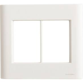 Placa 6 Postos 4x4 Tramontina Giz Branca Soft Touch Com Suporte