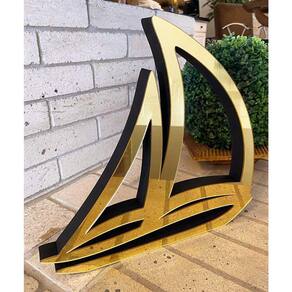 Barco MDF DecorYou 344 Ouro 20x22x2,7cm - Alta Qualidade