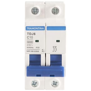 Minidisjuntor Tdj6ka 2 P 10 A Curva C Tramontina