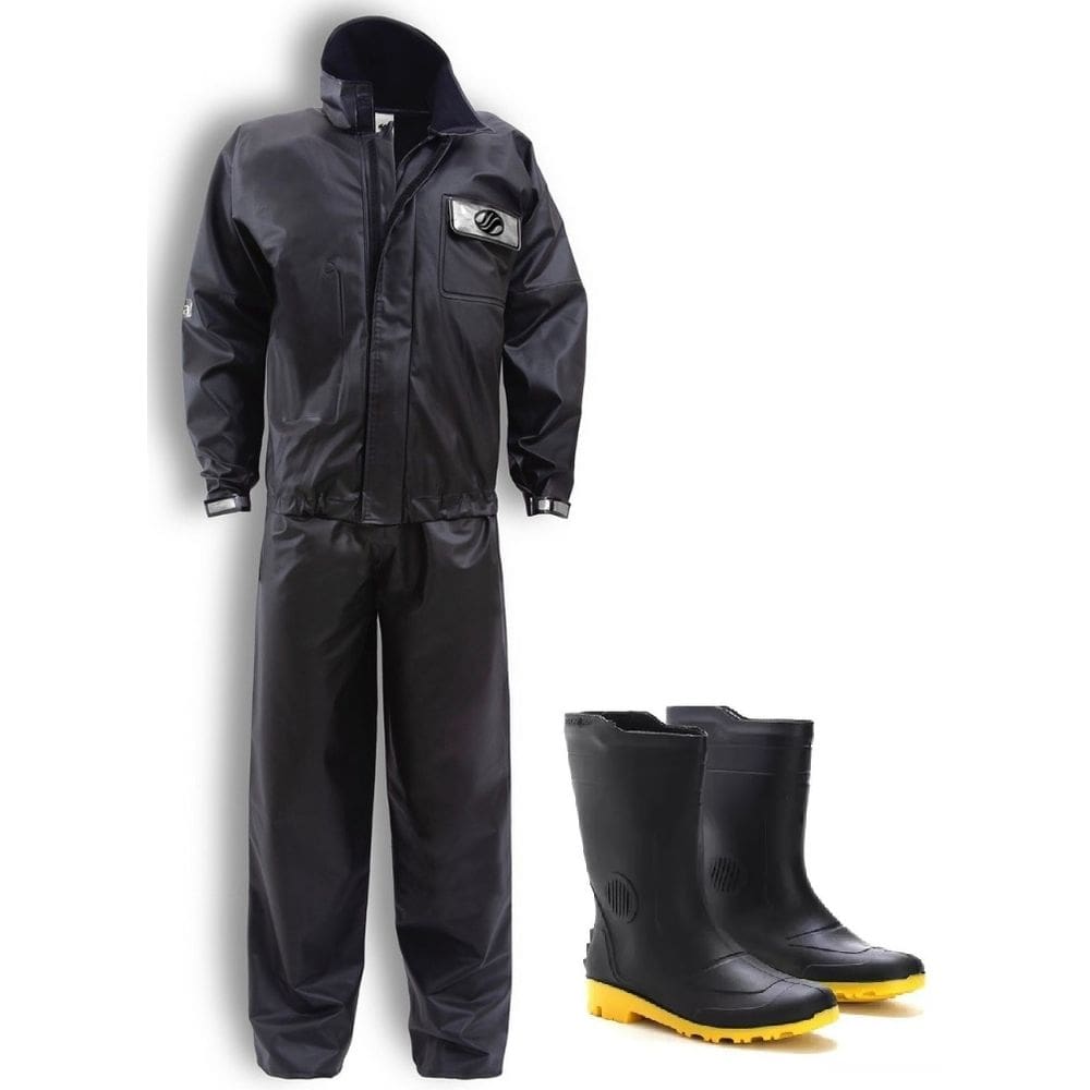 Kit Capa Conjunto Roupa De Chuva Moto Motoqueiro Alba Tam M + Bota Tam 45/46 Galocha Medio Grendene