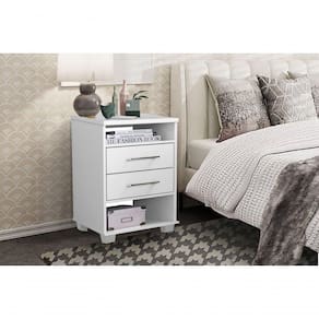 Mesa De Cabeceira Branco Fosco 2 Gavetas Valente - Rud Rack