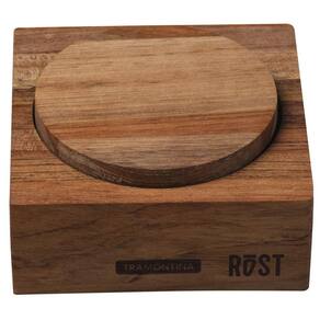 Fsc Saleiro Tramontina Rost Em Madeira Jatobá Mesclada Com Acabamento óleo 12,5x12,5 Cm