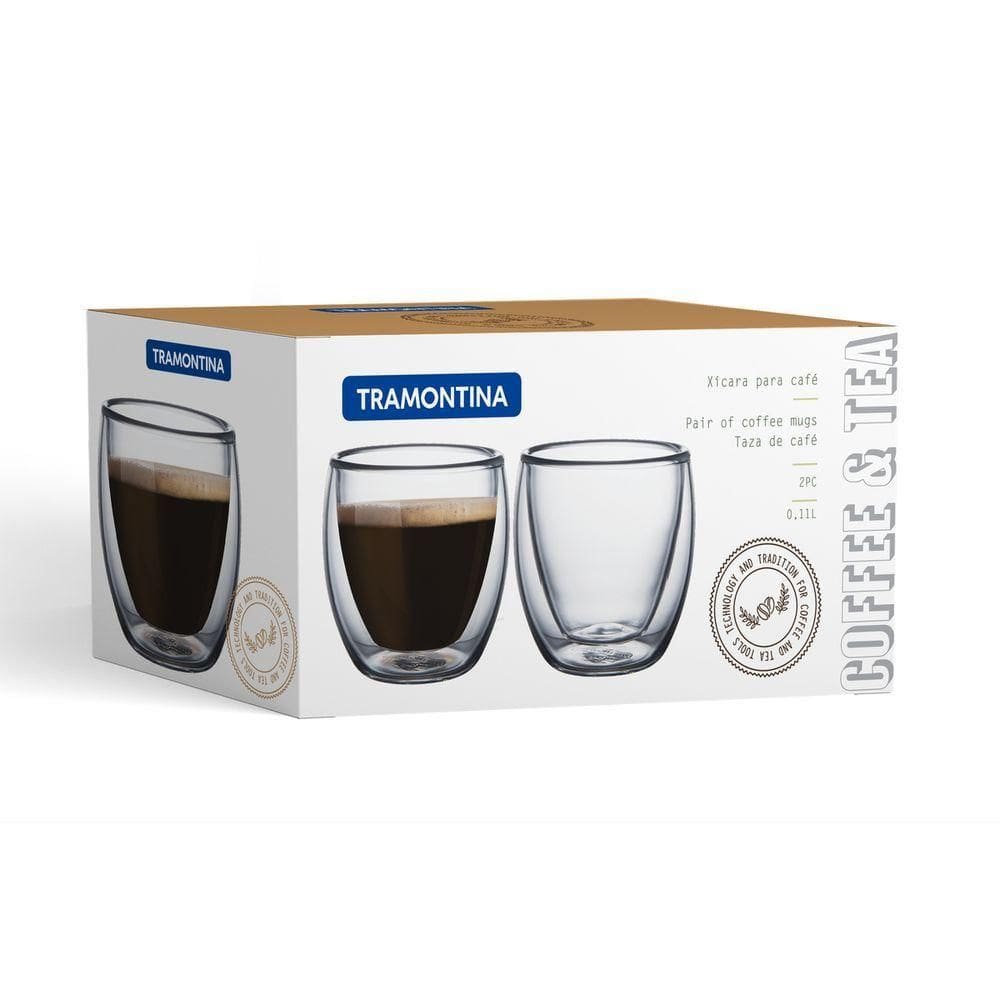 Conjunto De Xícaras Tramontina Para Café Com Vidro Duplo 2 Peças