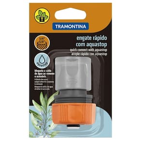 Engate Rapido Com Aquastop Tramontina Em Plastico Para Mangueira 5-8" E 3-4"