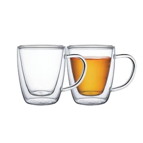 Conjunto De Xícaras Tramontina Para Café E Chá Vidro Duplo Com Alças 2 Peças