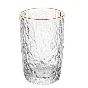 Jogo 4 Copo Cristal Martelado Fio De Ouro Petra 330ml - Lyor
