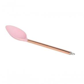Colher De Arroz Nylon Com Cabo De Aço Inox Rose 30 Cm - Lyor