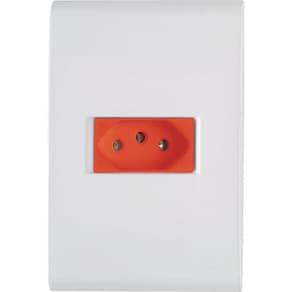 Conjunto 4x2 Com 1 Tomada 2p+t Tramontina Liz 20 A 250 V Branco E Vermelho