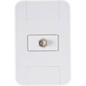 Conjunto 4x2 Com 1 Tomada Tv/sat Coaxial Tramontina Tablet Branco