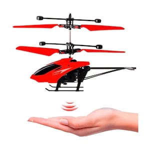 Helicóptero de Brinquedo com Sensor Recarregável Vermelho