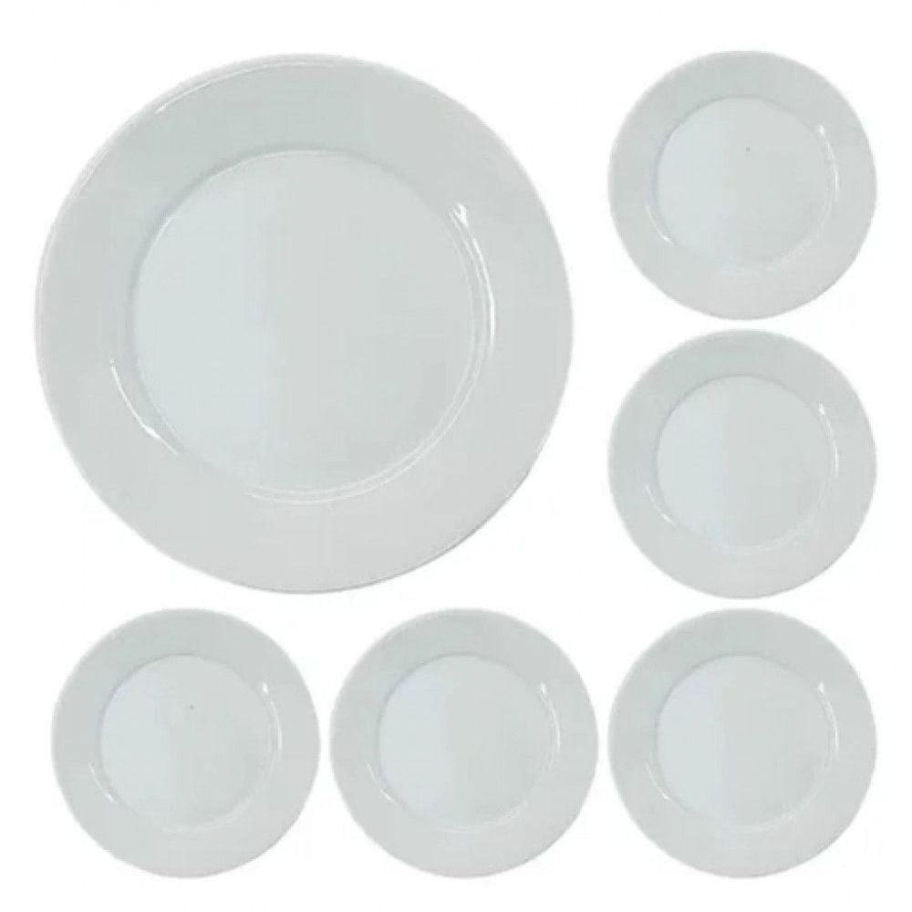 Kit 22 Pratos Raso Porcelana 24,5 Cm Bar Hotel Germer