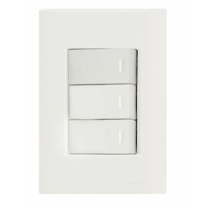 Conjunto 4x2 Com 3 Interruptores Simples 10 A 250 V Tramontina Giz Branco