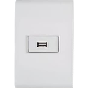 Conjunto 4x2 Com 1 Tomada Usb 1,5 A Bivolt Tramontina Liz Branco