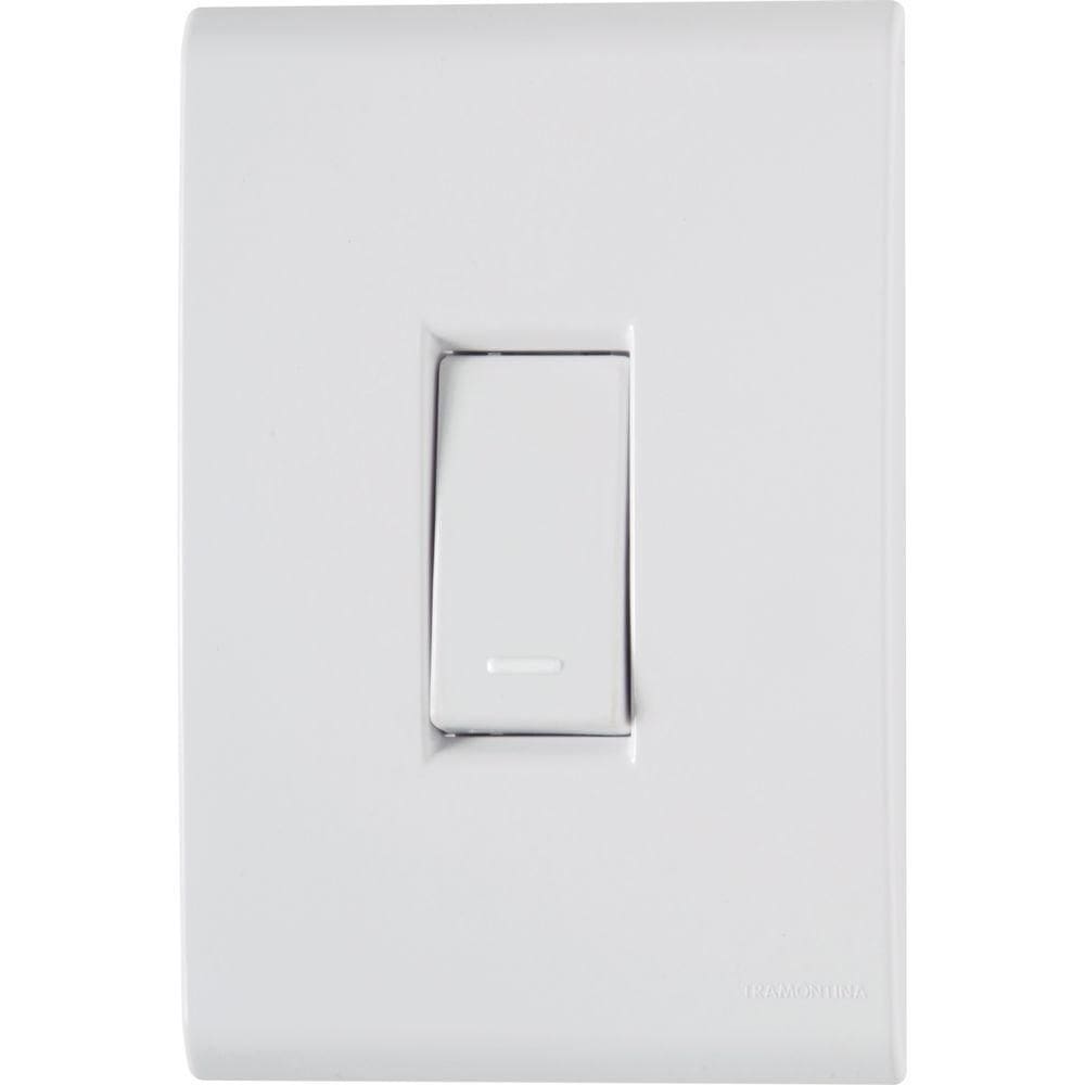 Conjunto 4x2 Com 1 Interruptor Simples Tramontina Liz 10 A 250 V Branco 120 Unidades