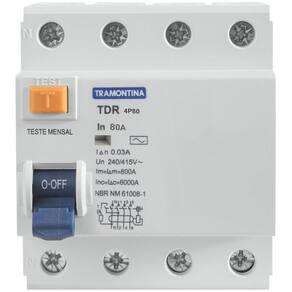 Interruptor Tdr-100 4p 100 A 30 Ma 6 Ka Tramontina