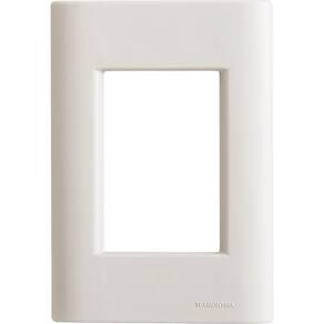 Placa 3 Postos 4x2 Tramontina Giz Branca Soft Touch Com Suporte