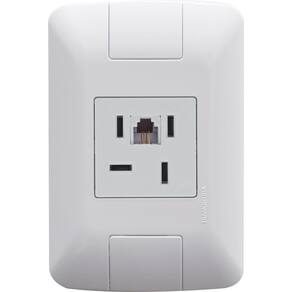 Conjunto 4x2 Com 1 Tomada Telefone 4p E Rj11 Tramontina Aria Branco