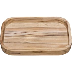Gamela Para Churrasco Tramontina Retangular Em Madeira Teca Com Acabamento Natural 40 X 25 Cm