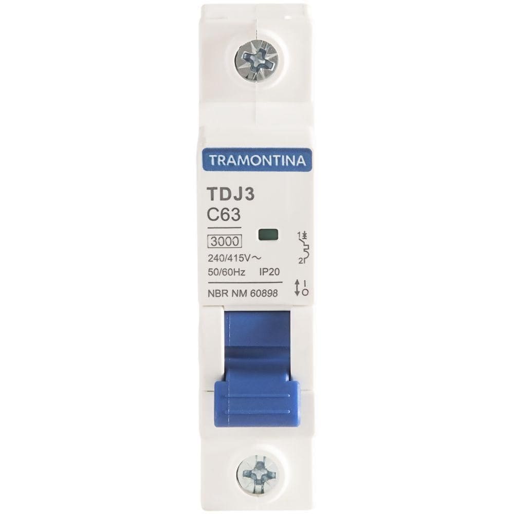 Minidisjuntor Tdj3ka 1 P 63 A Curva C Tramontina