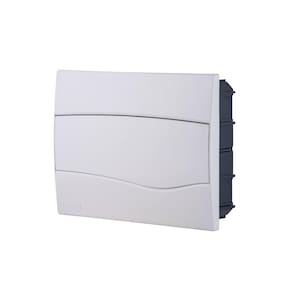 Quadro De Distribuição De Embutir 12 Din Ou 8 Nema Tramontina Com Porta Branca