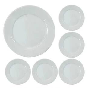 Conjunto 12 Pratos Rasos Porcelana 24,5cm Bar Hotel Germer