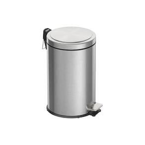 Lixeira Inox Com Pedal Tramontina Brasil Plus Com Acabamento Scotch Brite E Balde Removivel 12L
