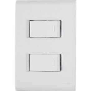 Conjunto 4x2 Com 2 Interruptores Simples Tramontina Liz 10 A 250 V Branco