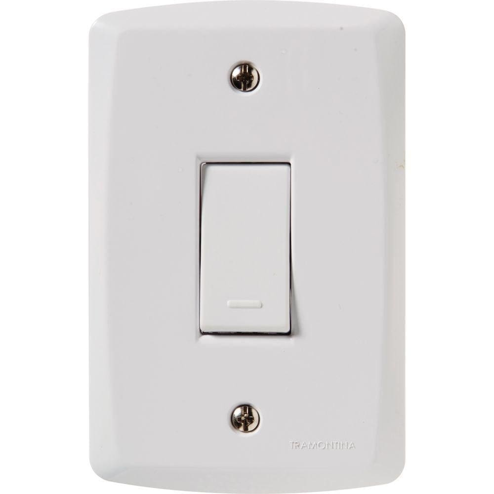Conjunto 4x2 Com 1 Interruptor Simples 10 A 250 V Tramontina Lux2 Branco 120 Unidades