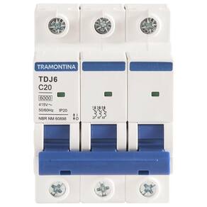 Minidisjuntor Tdj6ka 3 P 20 A Curva C Tramontina