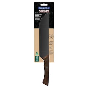 Faca Para Carne Tramontina Churrasco Black Com Lamina Em Aço Inox E Cabo De Madeira 8 Polegada