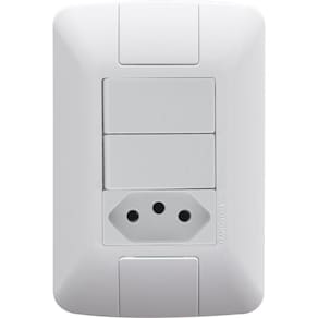 Conjunto 4x2 Con 2 Interruptores Sencillos 6 A 250 V Y 1 Tomacorriente 2p+t 20 A 250 V Tramontina Aria Blanco