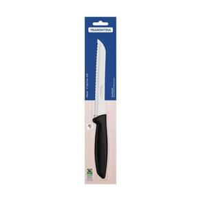 Faca Para Pão Tramontina Plenus Com Lamina Em Aço Inox E Cabo De Polipropileno Preto 7"