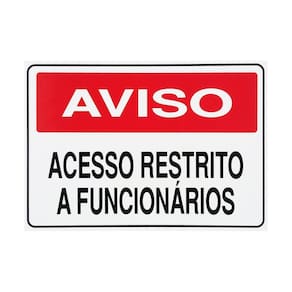 Placa Sinalização Acesso Restrito A Funcionários - S-233 F9E