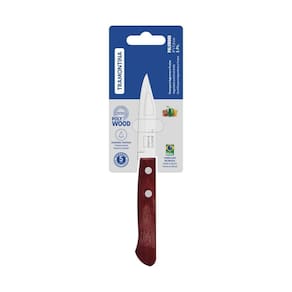 Faca Para Legumes E Frutas Tramontina Polywood Com Lamina Em Aço Inox E Cabo De Madeira Vermelho 3"