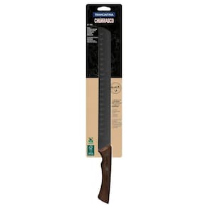 Faca Para Fatiar Tramontina Churrasco Com Lamina Em Aço Inox E Cabo De Madeira 12 Polegada