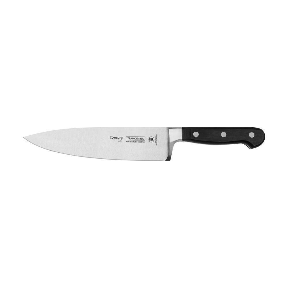 Faca Chef Tramontina Century Com Lâmina Em Aço Inox E Cabo Em Policarbonato 8"