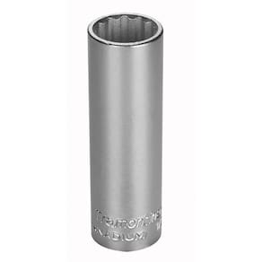 Soquete Estriado Longo Em Aço Cromo Vanadio 19 Mm - Encaixe 1-2" Tramontina Pro