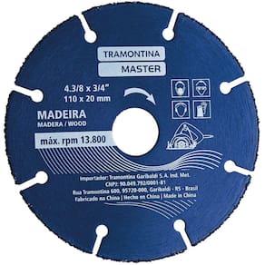Disco De Corte Para Madeira 4.3-8`` Tramontina Para Serra Marmore