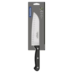 Faca Santoku Tramontina Ultracorte Com Lamina Em Aço Inox E Cabo De Polipropileno Preto 7"