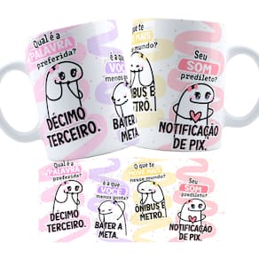 Caneca 325ml Meme Qual é a palavra preferida?Décimo Terceiro