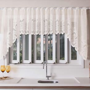 Cortina De Renda Para Cozinha Classica Marfim 3,00X1,00