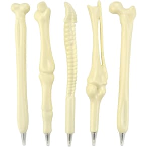 Kit 5 Canetas Osso Esferográficas Azul Preto Fêmur Úmero