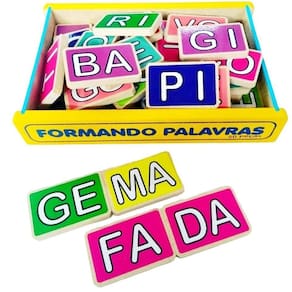 Brinquedo Formando Palavras - 50 Peças Em Madeira