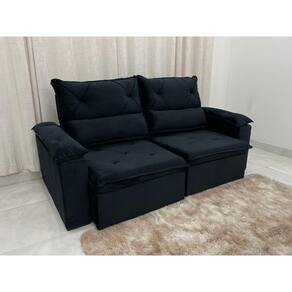 Sofá Retrátil e Reclinável 2.00m REF 2030– Preto Veludão