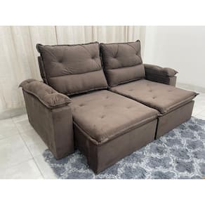 Sofá Retrátil e Reclinável 2.00m REF 2030 – Marrom Veludão