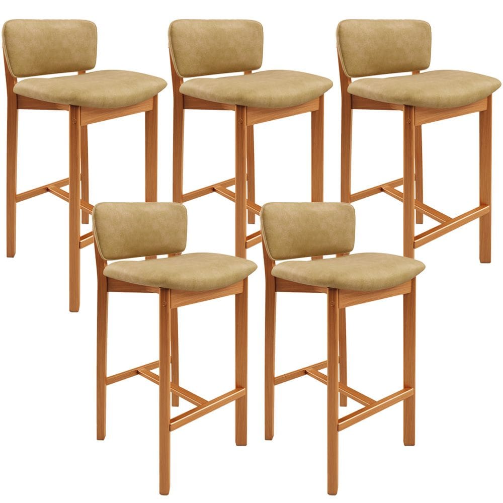 Kit 05 Banquetas Alta Para Cozinha Sala de Jantar Bar Dara L02 Couríssimo Fend - Lyam Decor