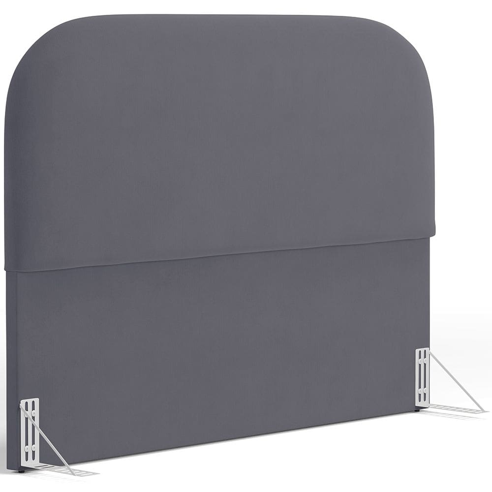 Cabeceira Cama Box Casal 140cm Orgânica Lanna W01 Suede Cinza - Lyam Decor