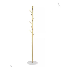 Cabideiro Mancebo Dourado 8 Hastes Base Mármore 170x32x32cm